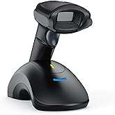 TEEMI TMSL-53CR Bluetooth 2D Barcode Scanner with USB Cradle | 2600mAh Replaceable, Screen Codes Scan, Data Parse, QR Datamatrix imb Barcode Reader, Wireless Long Range