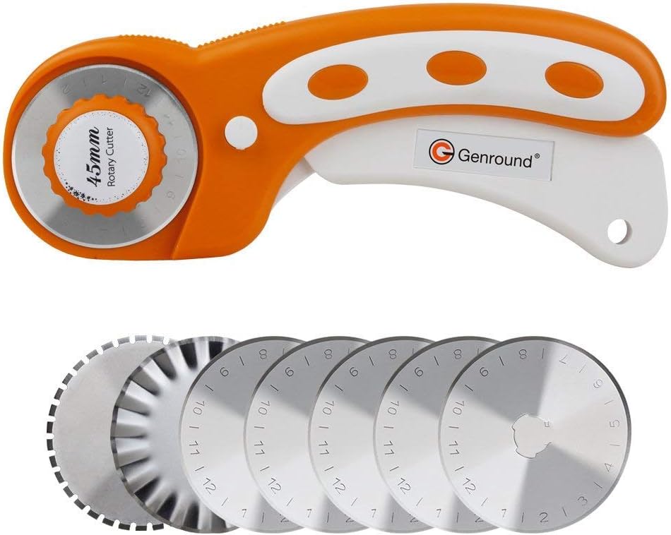 Iwobi 10 Ersatzklingen 45 Mm Für Rollschneider – Scharfe Rundklingen Mit Aufbewahrungskoffer Für Stoff & Papier