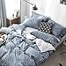 VM VOUGEMARKET 3 Pieces Duvet Cover Set Queen,Geometric Blue Duvet Cover with 2 Pillowcases,Modern Stylish Bedding Set Home Collection for Adults Men Teens (Queen,Neil)