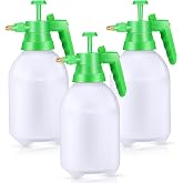 Nuogo 3 Pcs Handheld Pump Sprayer, Manual Garden Sprayer Pressure Sprayer Pump Spray Bottle with Adjustable Brass Nozzle for Lawn Plants Weeds Spraying Watering