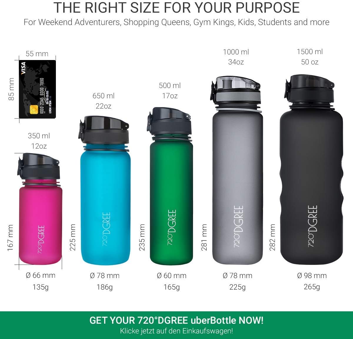 720°DGREE Water Bottle “uberBottle“, 1.5 L softTouch +Fruit-Infuser, BPA-Free Tritan, Leakproof, Reusable Drinking Bottle - Image 5