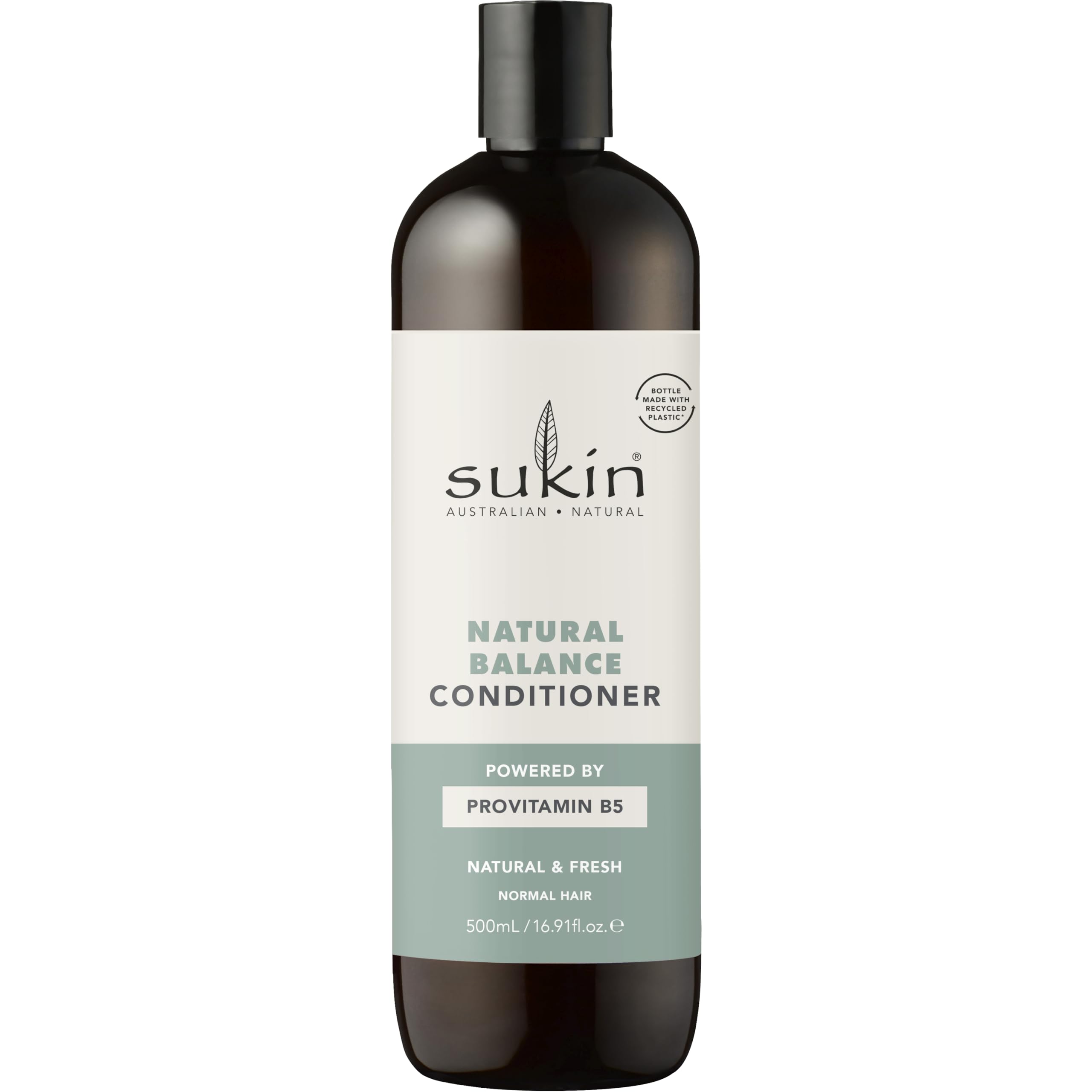 Sukin Natural Balance Conditioner 500ml - adds shine to the hair while leaving it hydrated & balanced - with a blend of Baobab and Sesame Oils; cruelty free & vegan friendly.