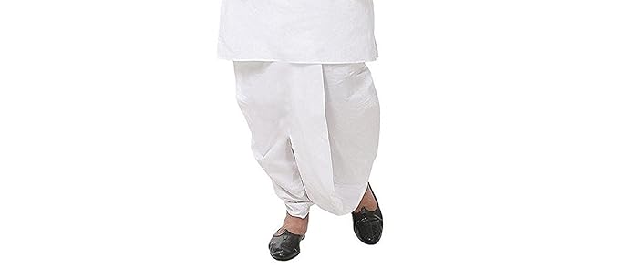 Men's Cotton Solid Ready To Wear Dhoti (White, Free Size)