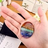 Violotoris 7 Chakra Thumb Worry Stone Anxiety Relief Crystal Palm Stone view 3