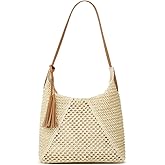Women's Summer Straw Woven Shoulder Bag Large Casual Tote Purse Tassel Trendy Shopping Beach Handbag for Vacation