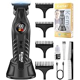 KEMEI 1743 Professional Hair Clippers for Men, Cordless Beard Trimmer, Electric T-Blade Zero Gap Hair Trimmer, USB Rechargeable with 4 Guide Combs