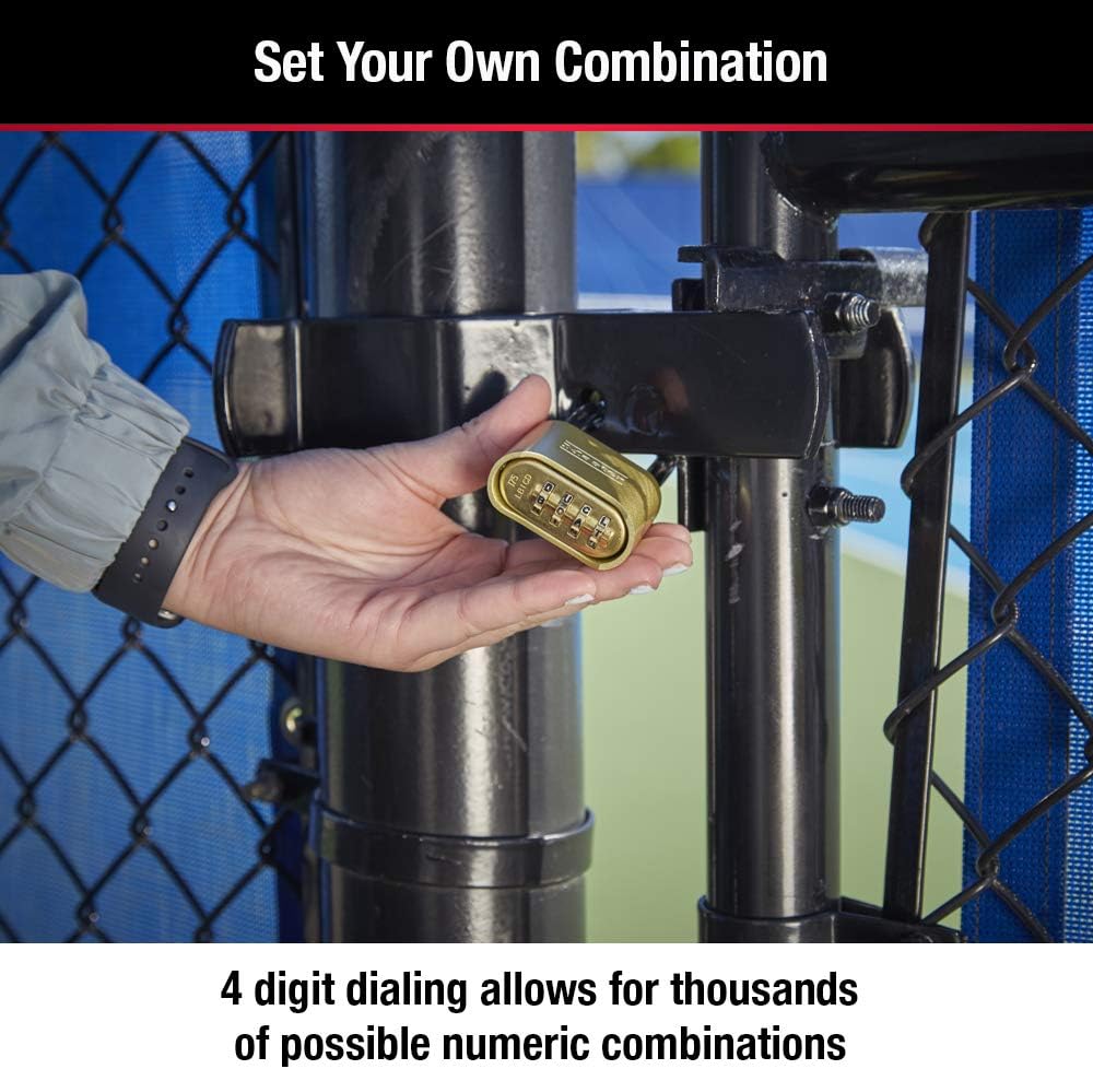Master Lock 175DLH Set Your Own Combination Padlock 2-1/4 in. Shackle Brass Finish - Padlocks - 