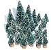 Mini Snow Globe Christmas Trees Tabletop Fake Bottle Brush Decor Craft Christmas Village Flocked Pine Trees Assorted Size Party Decoration DIY Accessories Up to 4-7/8'' 24PCS Blue