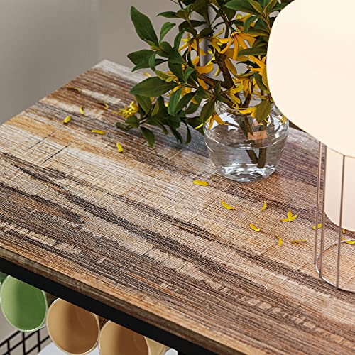 IRONCK Wine Rack Table, Industrial Bar Cart on Wheels Kitchen Storage