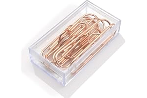 8PCS Jumbo Paper Clips, Oversized Steel Paperclips with Smooth Finish, Non-Skid Office Supplies in 3 Colors, 2.8 Inch (Rose G