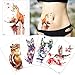 Glaryyears Animal Temporary Tattoos for Adults, Large Watercolor Painting Drawing Fake Creative Tattoo Stickers, 5 Pack Fox Cat Water Transfer Body Makeup Art Home Decoration Multi-colored