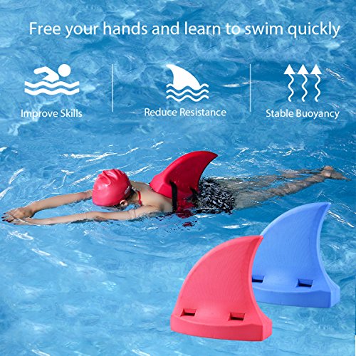 Ranger5 Shark Fin for Swimming, Swim Float Aid Toy, Pool Floats Swimming Training Fin and Cool Shark Fin Costume for Kids | with 2 Long and Elastic Straps - Pink