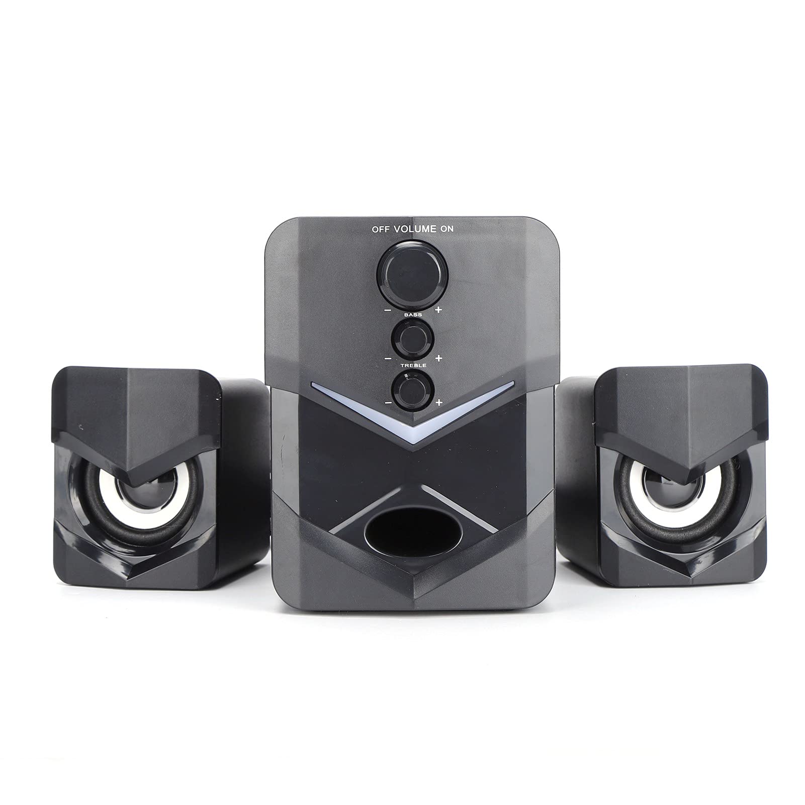 Computer Speaker, Wired Multimedia Desktop Stereo Speaker with Subwoofer and 3‑inch Bass Speaker,Multiple Audio Inputs,for PC Monitor Desktop Laptop