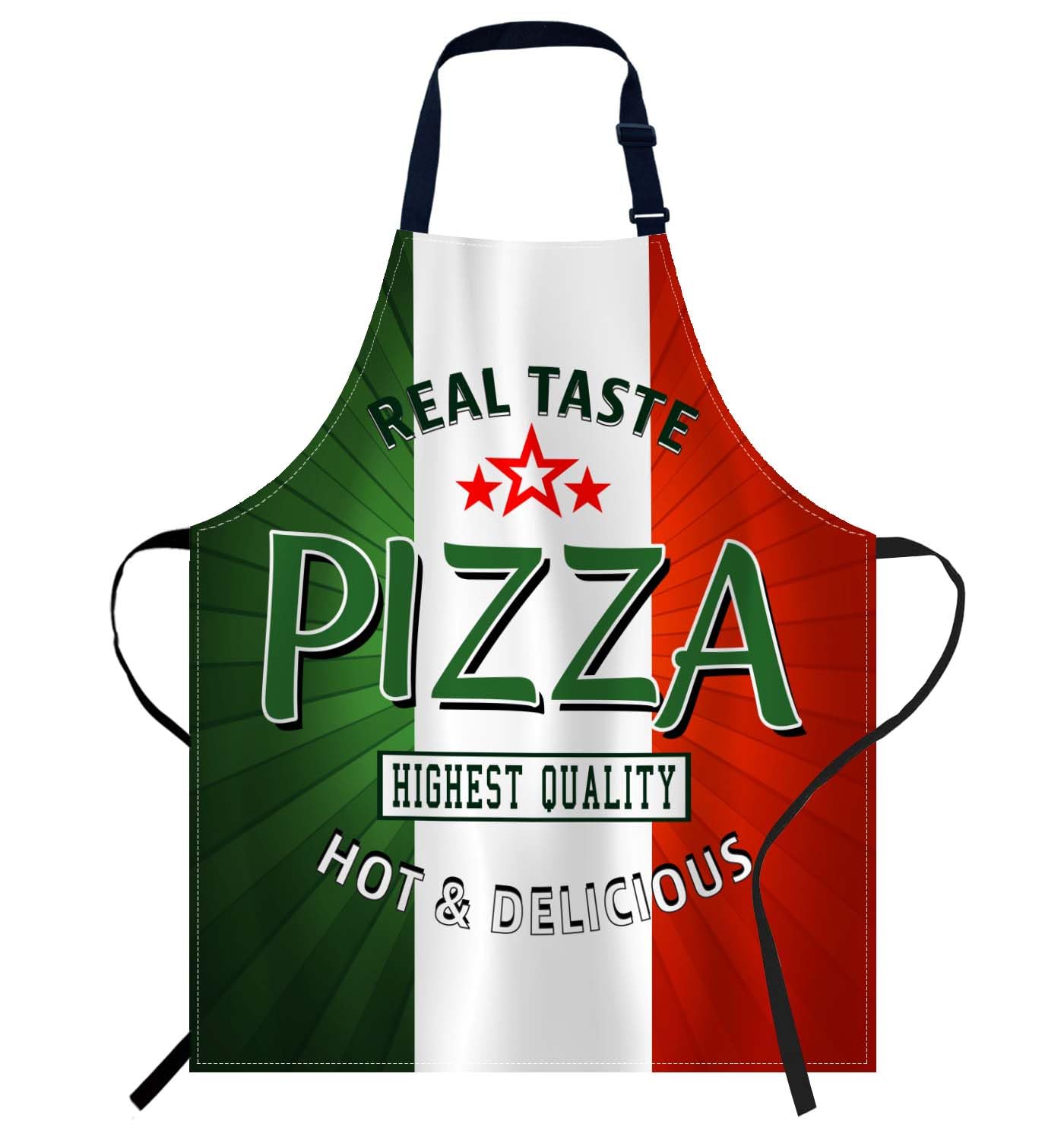 Smooffly Pizza poster Apron,Adjustable Neck Bib Apron for Men Women,Suitable for Kitchen Cooking Waitress Chef Apron