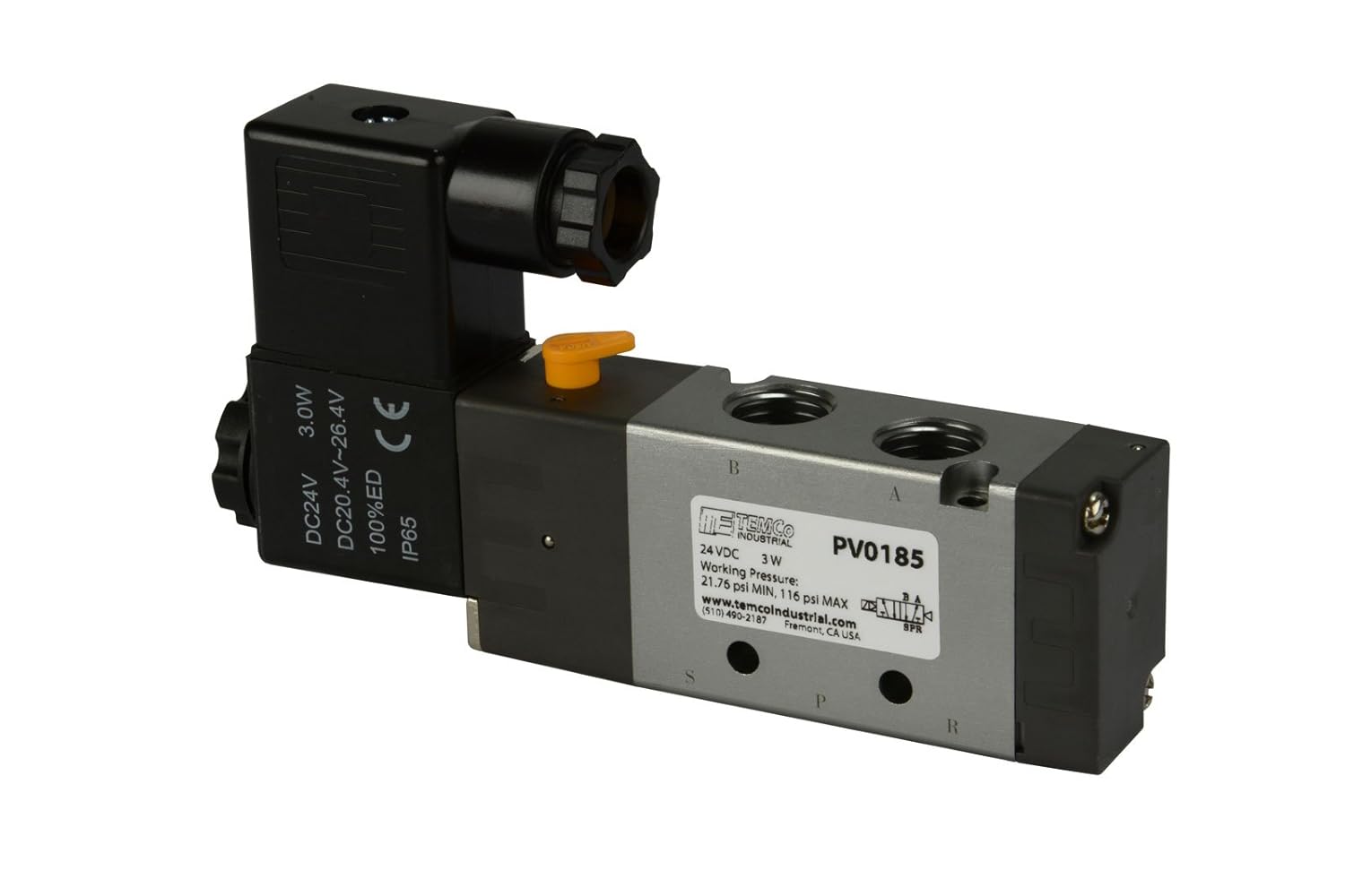 24V DC Solenoid Air Pneumatic Control Pilot Valve 5 Port 4 Way 2 Position 1/4" NPT