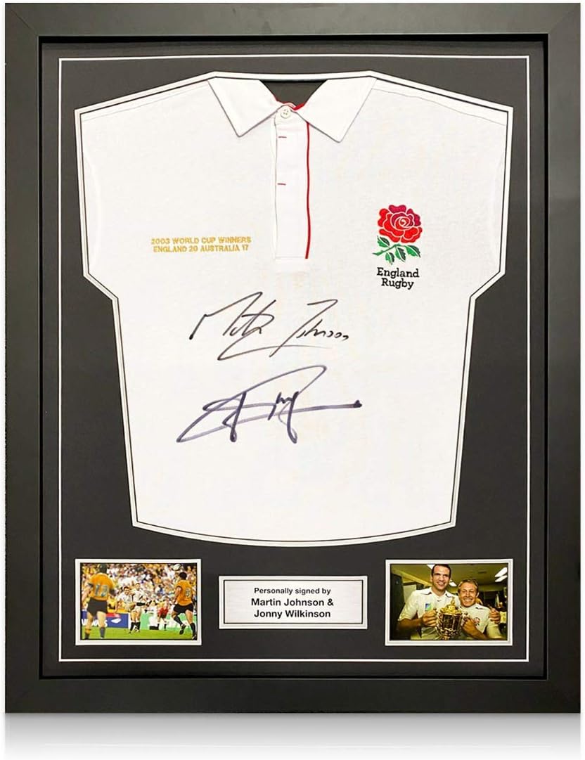 Jonny Wilkinson And Martin Johnson Signed England Rugby Jersey Standard Frame Autographed Memorabilia At Amazon S Sports Collectibles Store