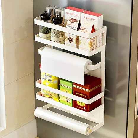 Kuchenregal Kuchenregal Seitliche Wandaufhangung Multifunktional Magnetisch Mit Saugnapf Fur Waschmaschine Aufbewahrungstasche Amazon De Beleuchtung