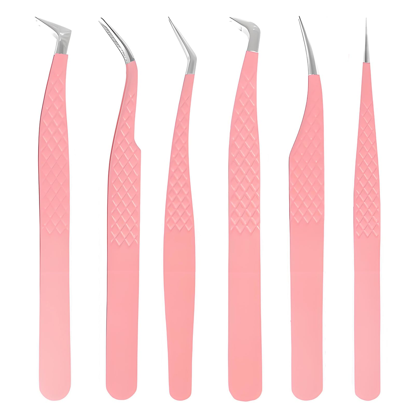 6 Pcs Eyelash Tweezers, Lash Tweezer for Eyelashs Extensions, Lash Tech Supplies, Tweezer for Individual Lashes, Eyelash Extension Tweezers, for Eyelashs