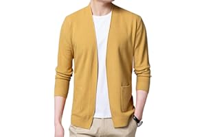 Womleys Mens Casual Open Front Long Sleeve Cotton Cardigan Sweater