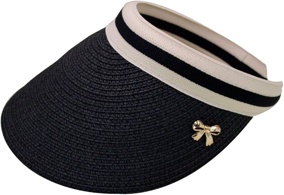 LA HAUTE Women Summer Sun Visor Large Brim Straw Beach Sun Hat Outdoor Sports Cap