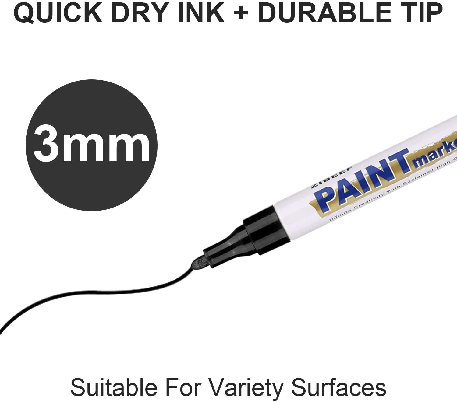 AVAVA Paint Marker,Oil Based Paint Pen, 6 Pack Black Permanent Markers, Metallic Paints Pen,Fabric Marker - Image 5