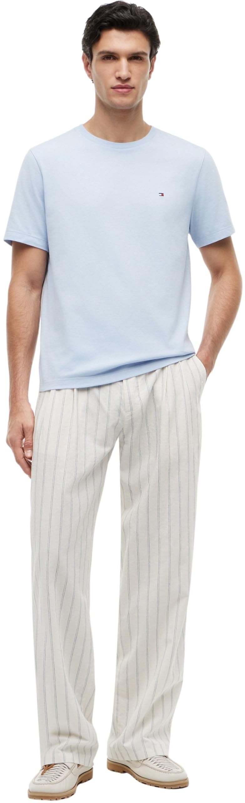 Tommy Hilfiger Herren T-Shirt Kurzarm Seasonal Solid Tee mit Rundhalsausschnitt, Blau (Breezy Blue), XS 3