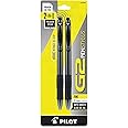 Pilot, G2 Pen Stylus, Fine Point 0.7 mm, Pack of 2, Black Ink, Gray Barrel