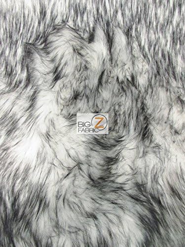 EcoShag Faux Fake Fur Arctic Alaskan Husky Long Pile Fabric Sold by The Yard DIY Coats Costumes Scarfs Rugs Accessories Fashion (White)