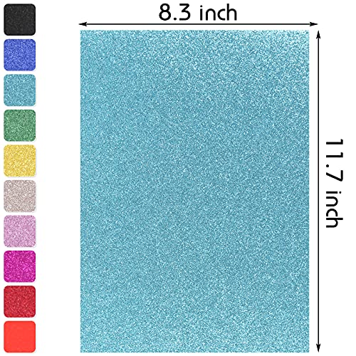 JOHOUSE 30Sheets Vinyl Glitter Cardstock Paper Sheets, Sparkle Vinyl