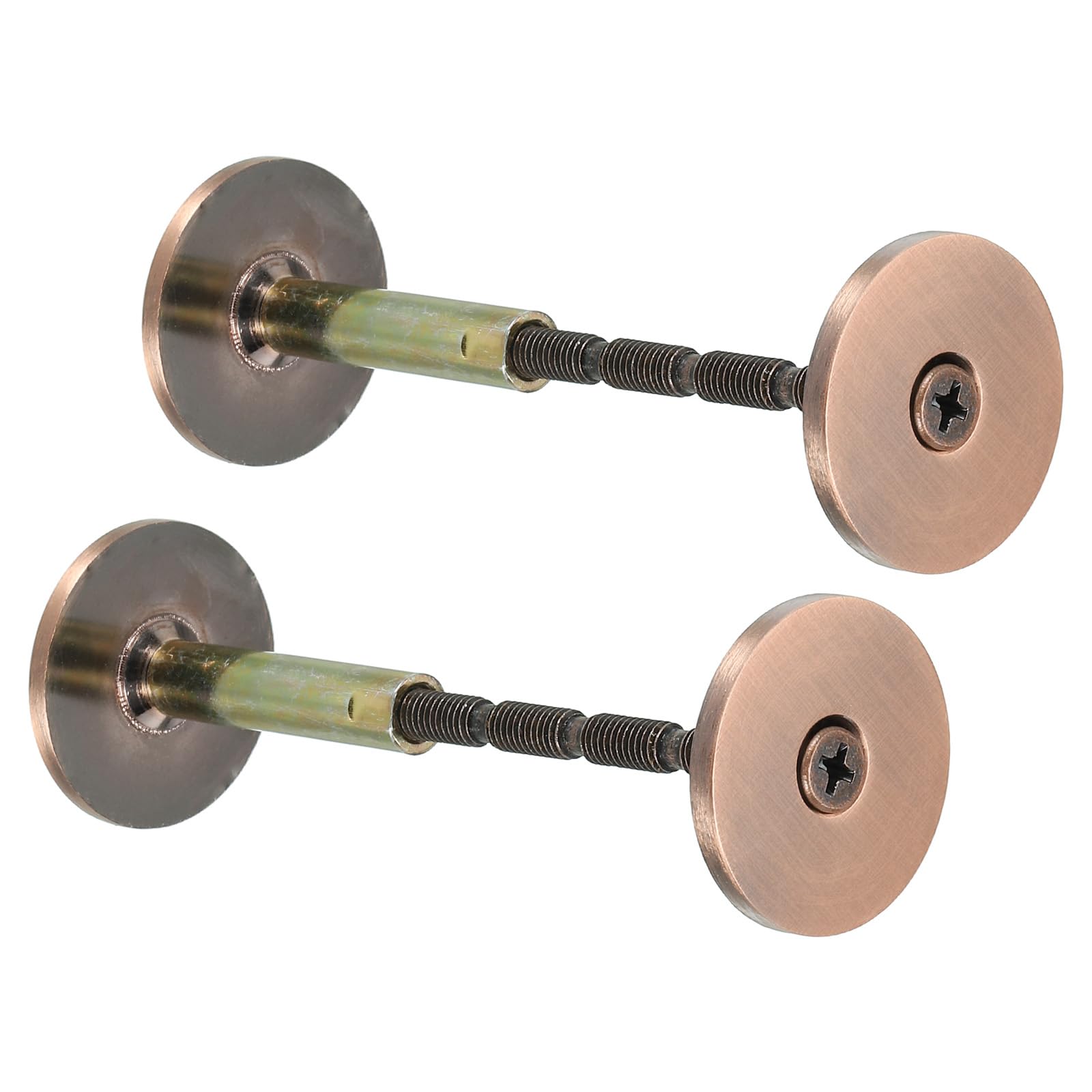 PATIKIL Door Knob Hole Cover Plate, 2 Pack 1 3/16" Dia. Deadbolt Cover Plate Door Hole Filler Plate for 5/16" to 1" Holes, Red Bronze