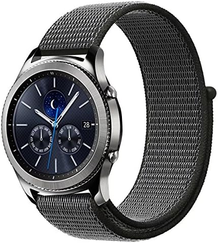 Samsung Gear S3 Frontier/ Classic Watch Velcro Band, Ksom 22mm Nylon Sport Loop Band with Hook & Loop Fastener Adjustable Closure Wrist for Samsung S3, Moto 360 2nd Gen 46mm Smart Watch (Dark Olive)