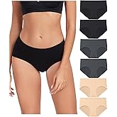 wirarpa Women's Underwear Cotton Hipster Panties Ladies Panties 6 Pack (Regular & Plus Size)