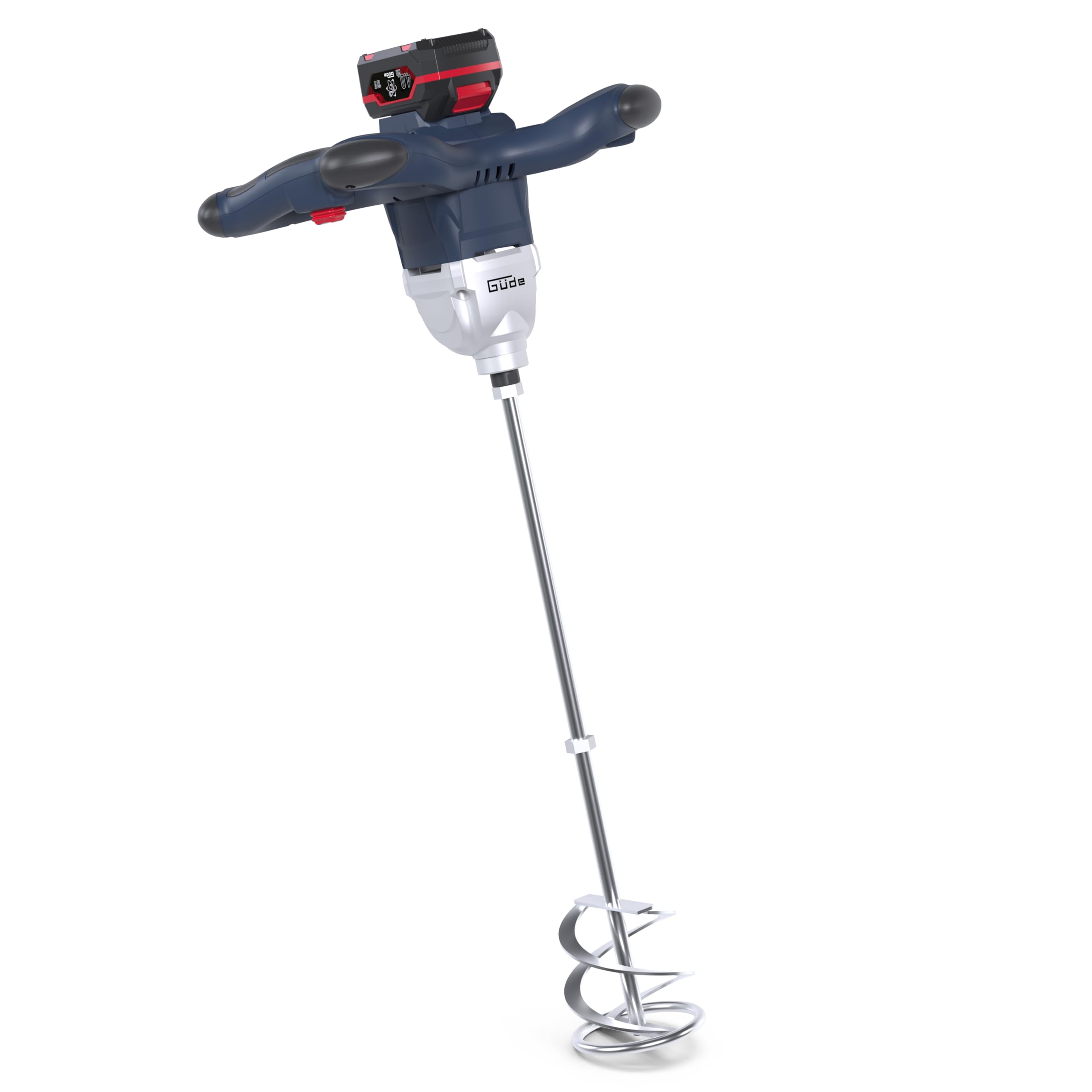 Güde RW 18-401-30 Akku Rührwerk – 18 Volt Lithium-Ionen, M14 Aufnahme, 12 cm Mischaufsatz Durchmesser, inklusive 4 Ah Akkupack und 3 A Ladegerät, für Baustelle & Heimwerker