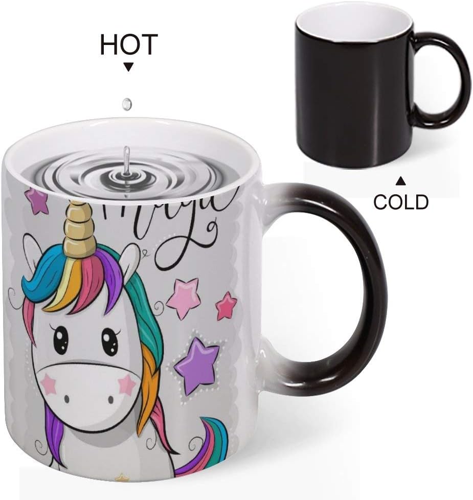 NaisPanda Unicorn Magic Mugs, Discoloration 330ML Coffee Cup Customized Gift Given Name Birthday Gift Festivals Gift
