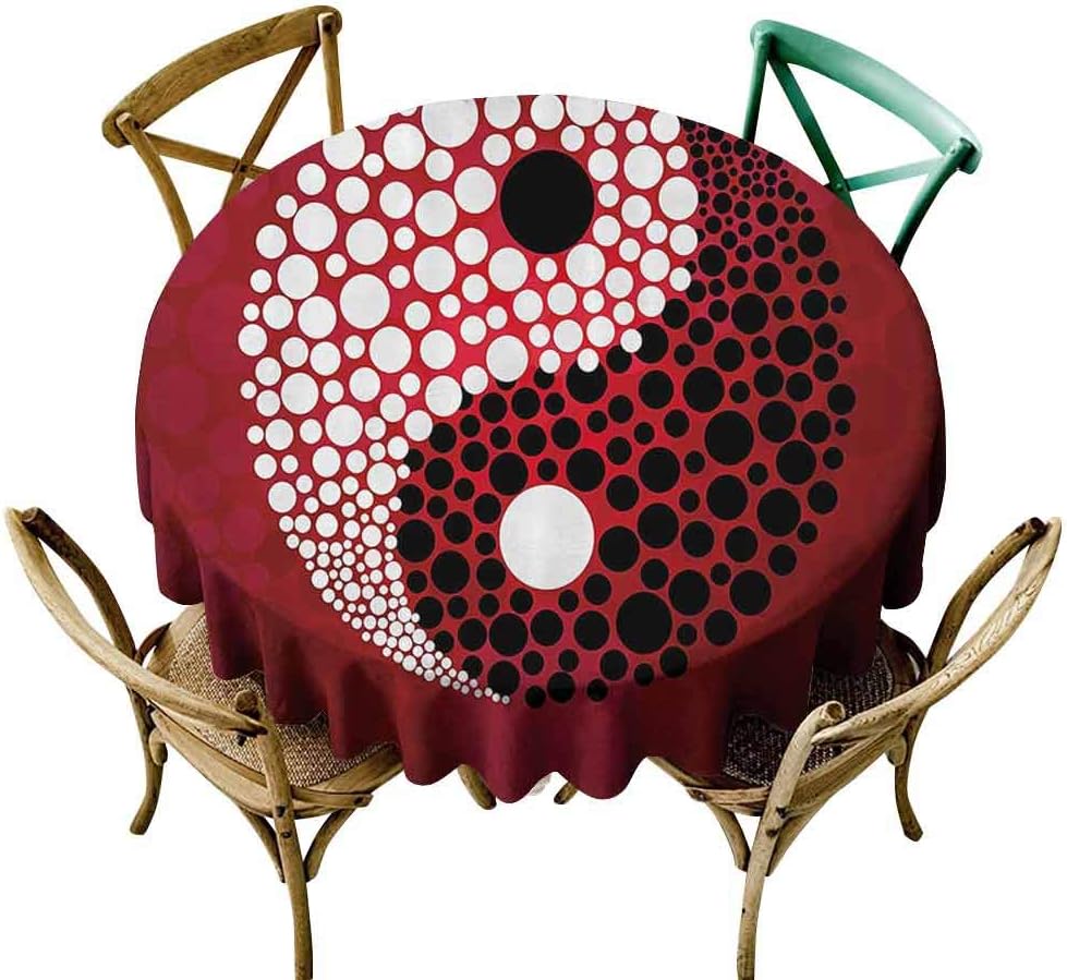 VICWOWONE Home Round Tablecloth Ying Yang Decor Daily use Abstract