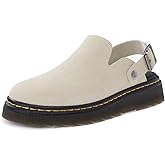 Athlefit Women's Clogs Shoes with Back Strap Comfortable Latex Footbed Slip-on Slingback Mules for Work Walking Daily Wear, Apricot, Size 6.5, AD01254