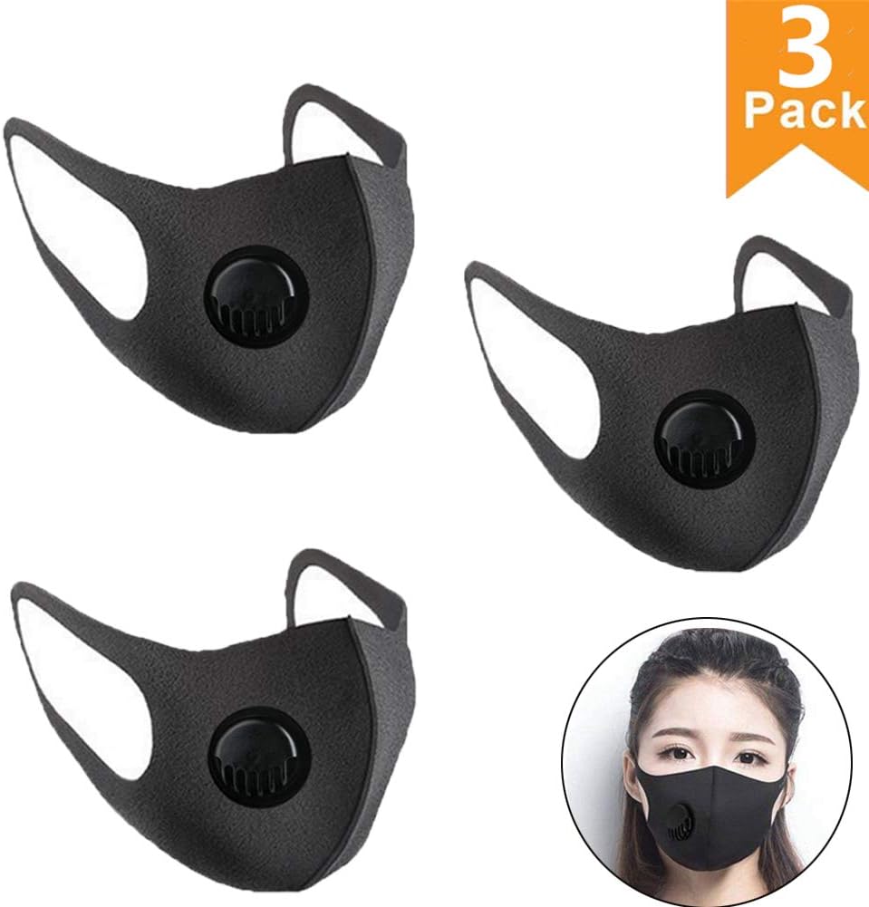 xuzomedia Protective Face Mouth Masks Breathing Valve Mask Washable, Reusable Face Masks Anti-dust Anti Pollution