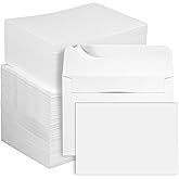 gisgfim 200 Set 5 x 7 Flat Blank Note Cards and Envelopes with A7 Cardstock Envelopes Self Seal Printable White Cardstock with Envelope Wedding Blank Invitations Kit for All Occasion (NOT FOLDED)