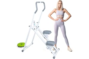 yulewiix Foldable Stepper Machine for Home Workout, Adjustable Pedals and Handlebars, LCD Display Compact Stair Climber Exerc