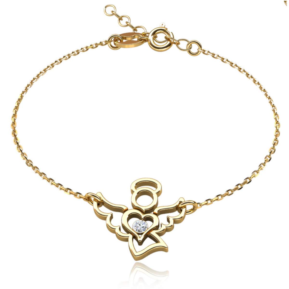Butterfly Adjustable Sterling Silver Bracelet With Gold Plating And Crystal Elements