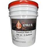 Republic Oil R&amp;O 32 / Turbine Oil 5 Gallons | Bucket | Pail | Rust &amp; Oxidation | Electric Motor Bearings | Air Compressors | Compare to Regal R&amp;O | Turbo | DTE