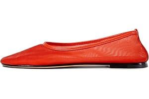 VOLEECE Tulle Mesh Ballet Flats Shoes for Women Slip On Ballerina Shoes Round Toe Comfortable Casual Work Dress Shoes