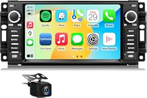 OHREX Car Radio for Jeep Wrangler JK 2007-2018 Dodge Ram 1500 2009-2012 Replacement Upgrade Stereo with CarPlay Android Auto Backup Camera
