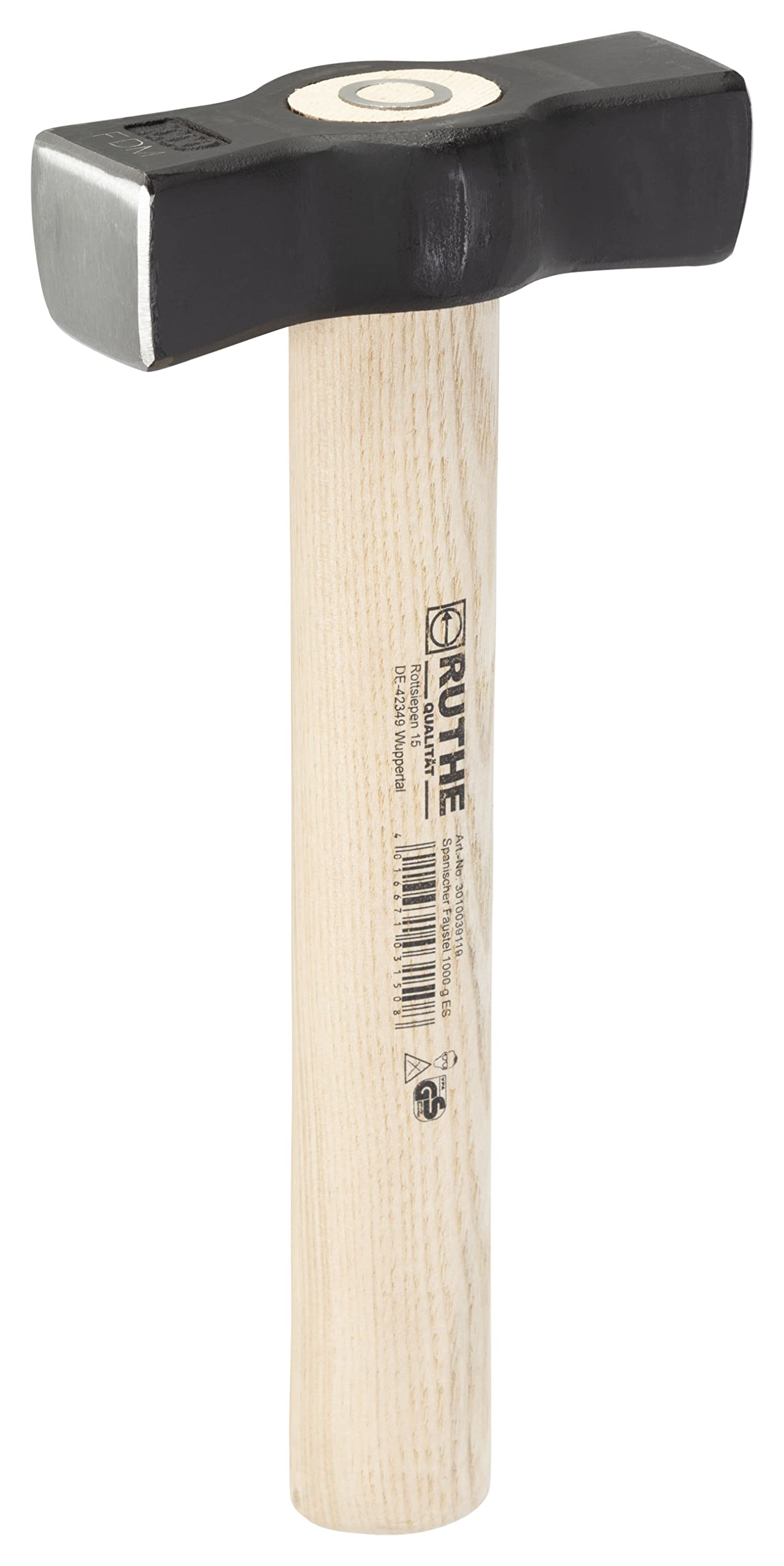 RUTHE 3010039119 - Maceta de albañil con Mango de Madera de Fresno (1000 g)