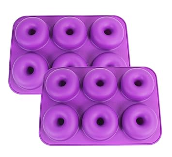 Moldes de silicona para donas, 2 unidades antiadherentes - 6 formas de donas de tamaño