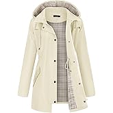 LOMON Women Waterproof Outdoor Hiking Raincoat Women Lined Rain Jacket Lightweight Hooded Jackets Trench Coats