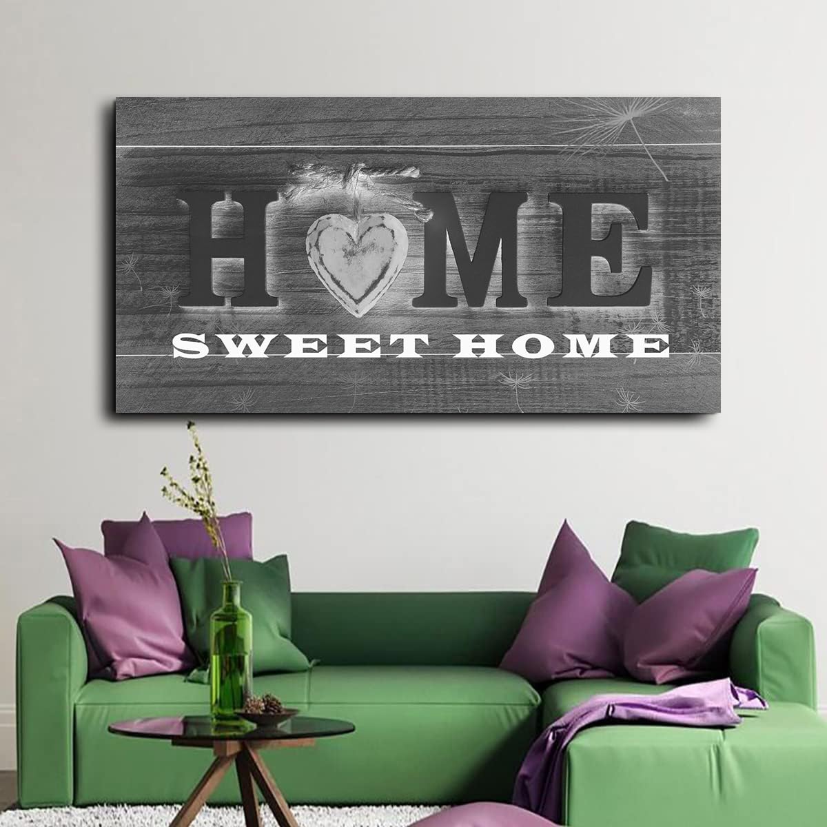 Home Sweet Home Wall Art Large Canvas Wall Art for Living Room Decoration Wooden Board Design Canvas Prints Modern Rustic Artwork Pictures Wall
