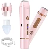 Bikini Trimmer for Women, Electric Razors for Women, Shaver with LCD Display, 2 in 1 Dual-Head Bikini Shaver, Rechargeable Razors, for Bikini Line Legs Underarms and Private Parts,Dry/Wet