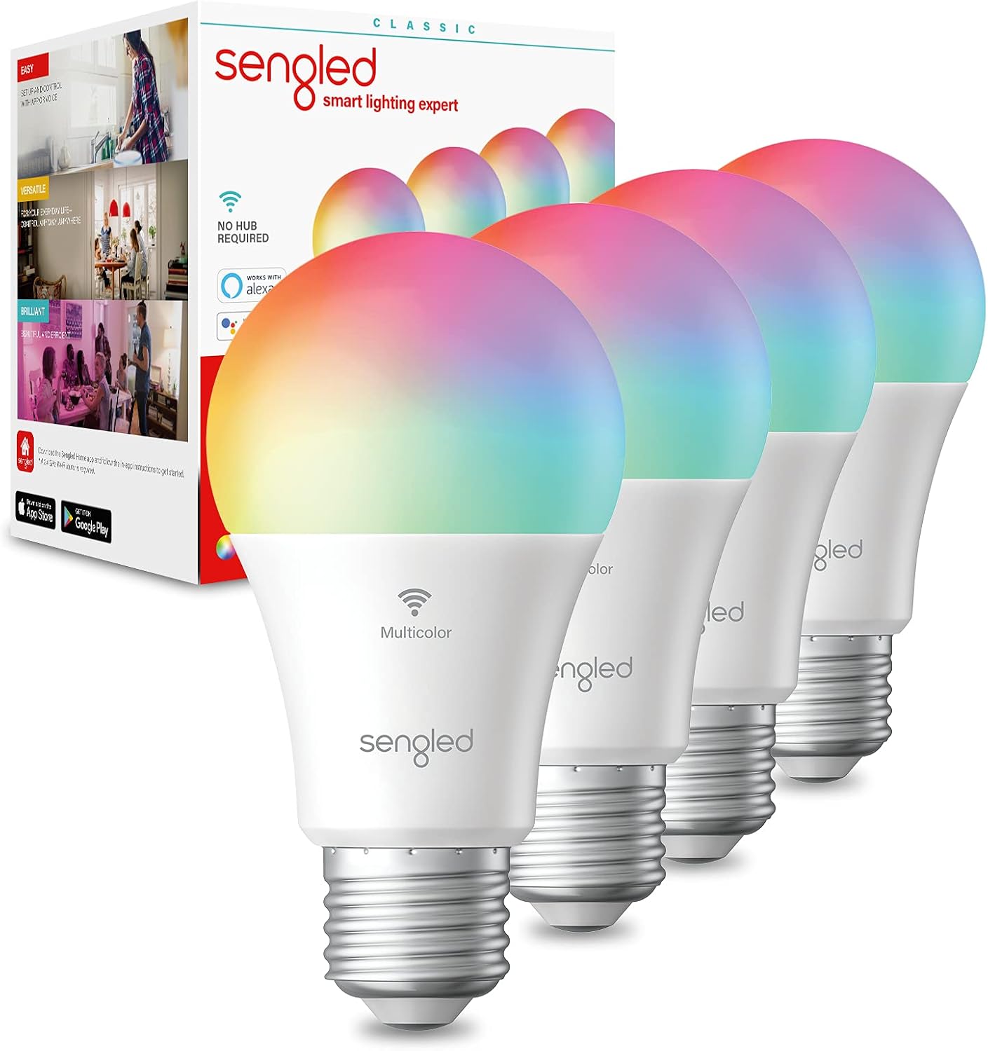 Sengled Smart Light Bulbs, Color Changing Light Bulb, Smart Bulbs that Work with Alexa & Google Assistant, A19 RGB Multicolor Alexa Light Bulb No Hub Required, 60W Equivalent 800LM High CRI>90, 4 Pack” src=”https://images-na.ssl-images-amazon.com/images/I/61K7YNN1v4S._AC_SL1500_.jpg”></a></div>
<div class=