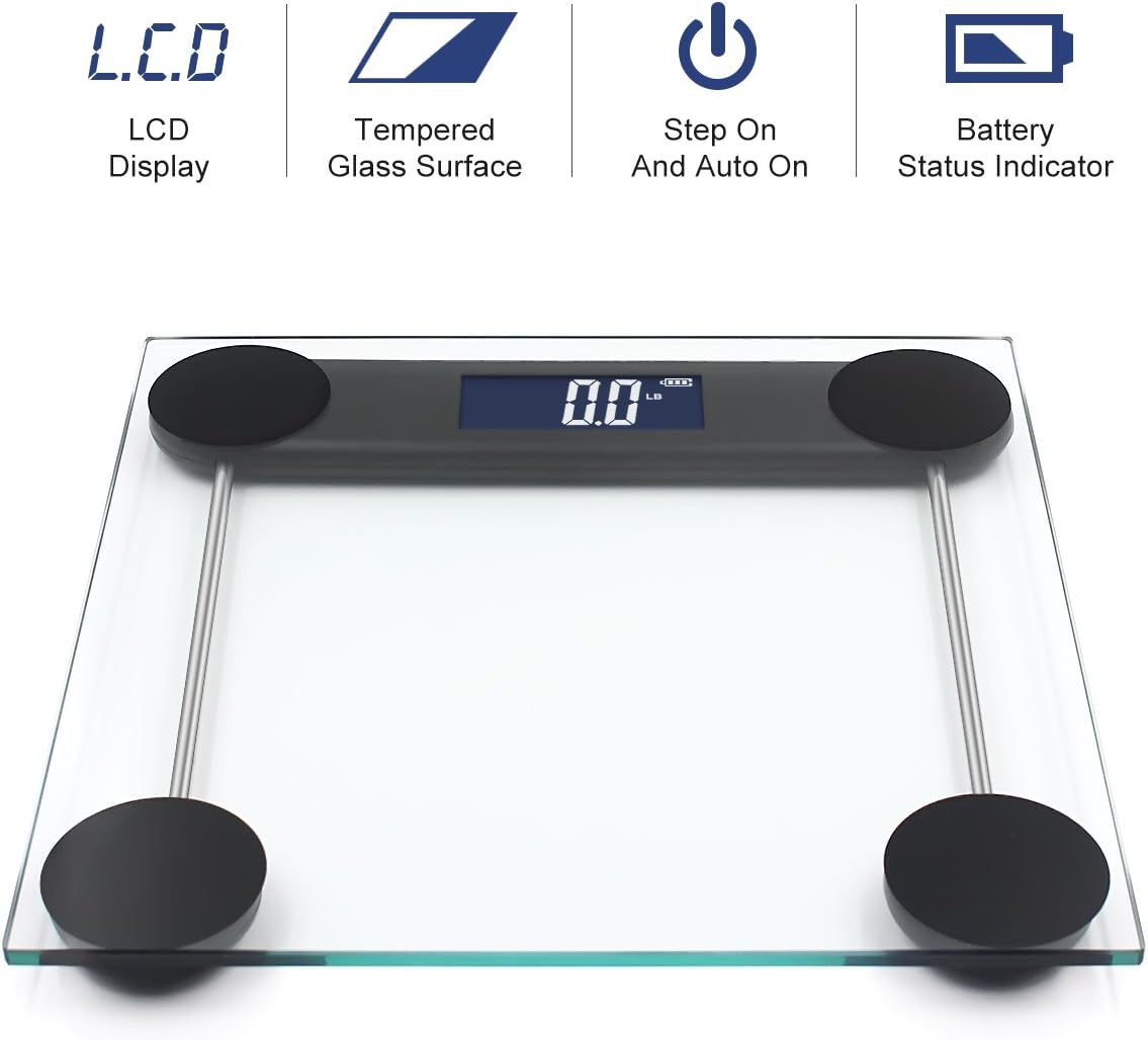 Digital Bathroom Scale, Body Weight Scale with Large Backlit Display, High Accuracy Step-On Technology, 400 Pounds: Health & Personal Care